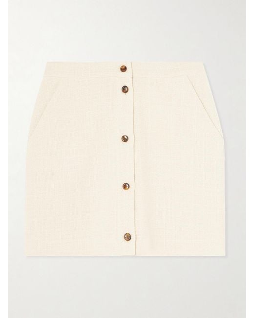 Blazé Milano Natural Missy Appaloosa Cotton-Blend Tweed Mini Skirt