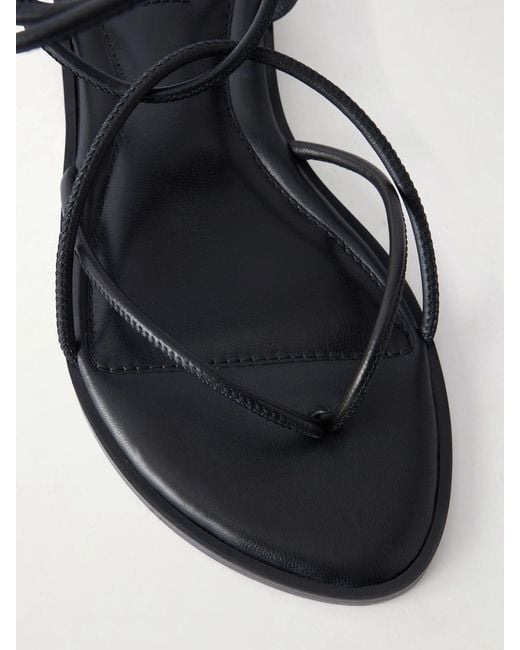 A.Emery Black Odine Wrap Leather Sandals
