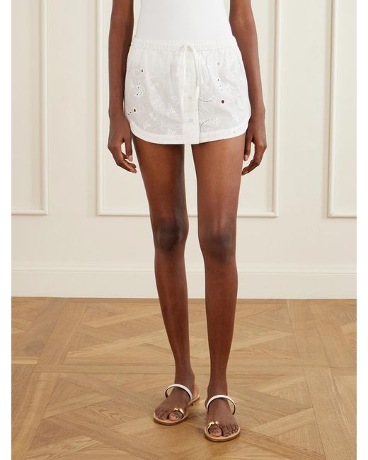 Kiki de Montparnasse White Simone Broderie Anglaise Cotton Mini Skirt