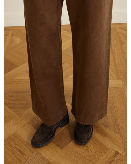 Gianvito Rossi Brown Harris 20 Suede Loafers