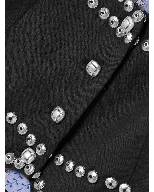 Alix Of Bohemia Black Mossie Studded Cotton Vest