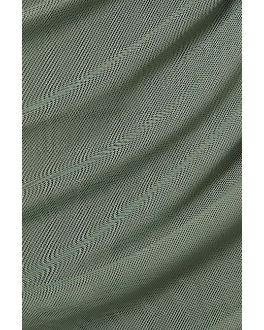 AZ FACTORY Green Ester Manas Draped Stretch-Tulle Mini Dress