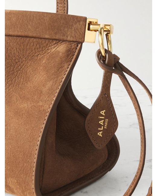 Alaïa Brown Click Medium Nubuck Shoulder Bag