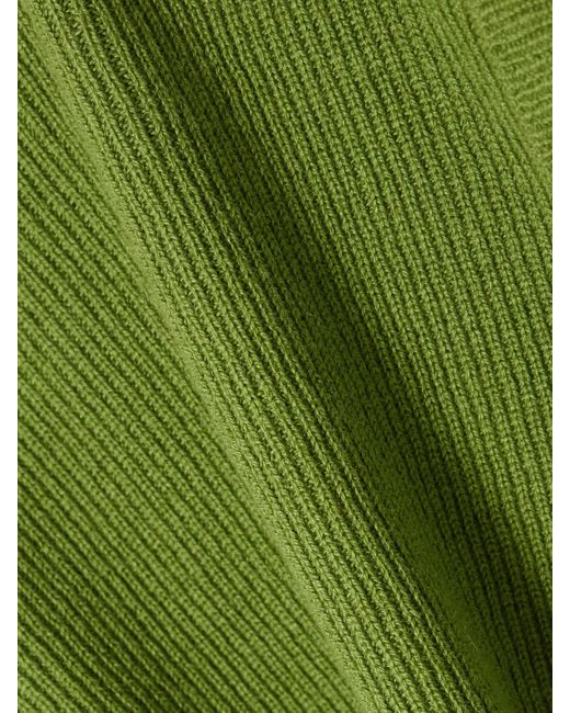 &Daughter Green Fionn Ribbed Cashmere Scarf