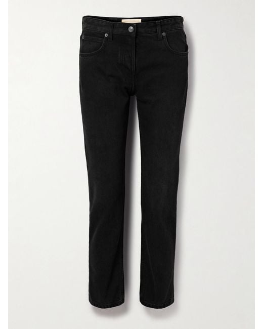 The Row Black Riaco Halbhohe Jeans Mit Geradem Bein