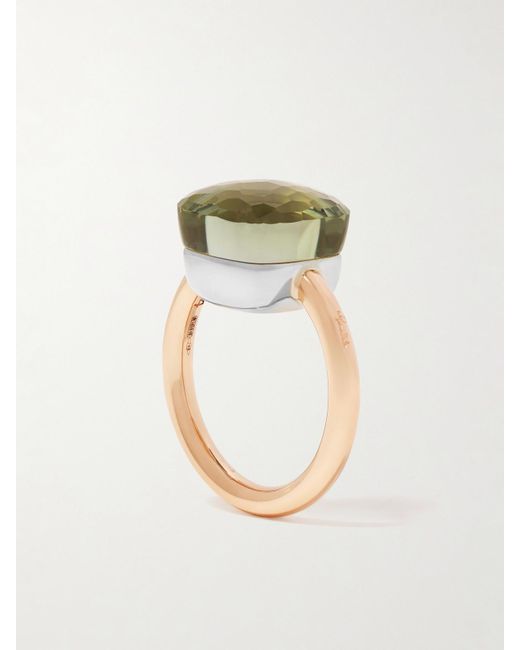 Pomellato Metallic Nudo Maxi 18-Karat Rose Prasiolite Ring