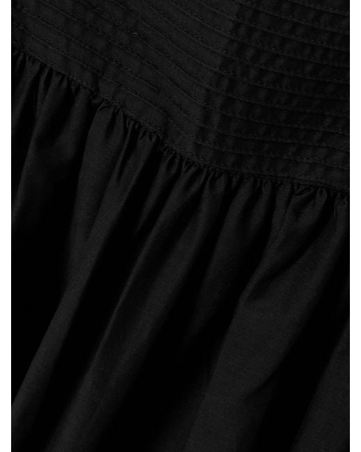 Matteau Black Pintucked Organic Cotton And Silk-Blend Maxi Dress
