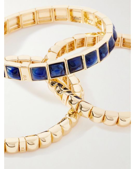 Roxanne Assoulin Metallic The Puffy Stud Set Of Three-Tone Crystal Bracelets