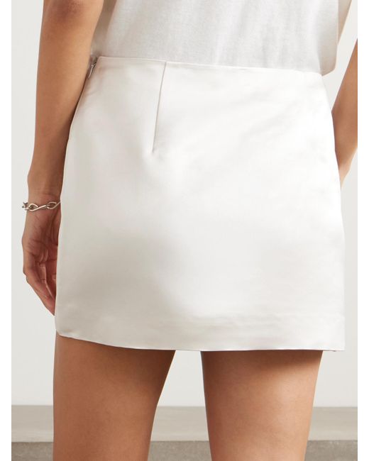 Lisa Yang White Minirock Aus Seidensatin