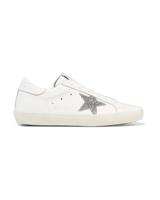 Golden Goose Super Star Swarovski Crystal-embellished Leather Sneakers ...