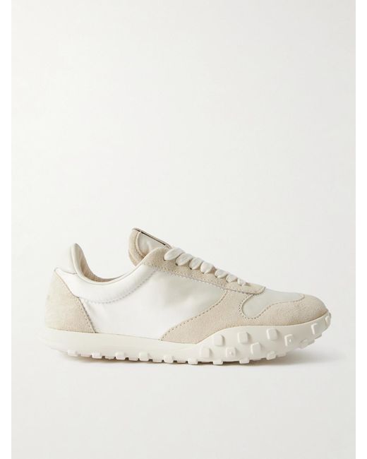 Jil Sander Natural Moon Suede And Shell Sneakers