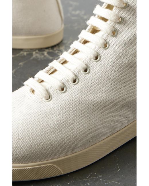 The Row White Canvas High-Top Sneakers