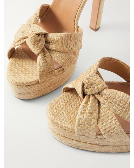 Aquazzura Natural Nina Sanda Plateau 130 Sandal