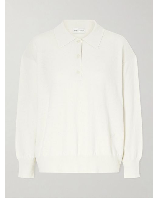 High Sport Natural Elyse Cotton And Wool-Blend Polo Shirt