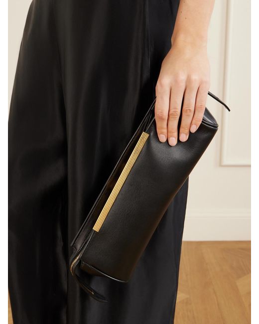 Khaite Black Lamb Leather Clutch