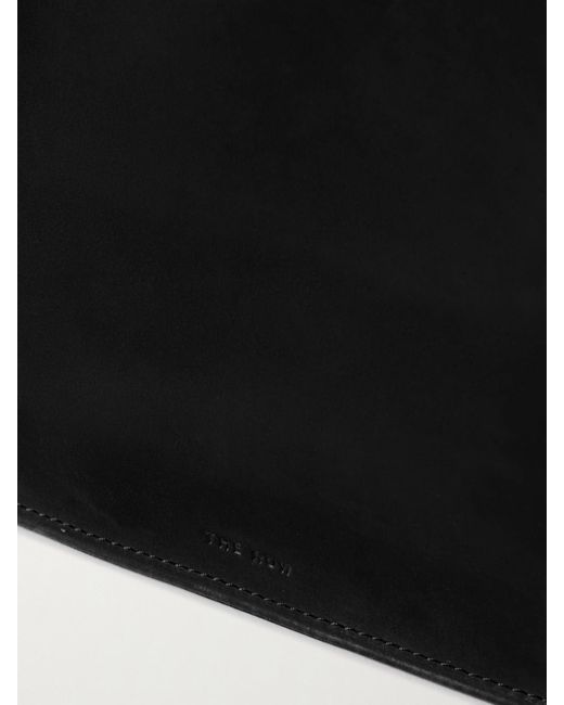 The Row Black To Go Große Tote Aus Nubukleder Mit Lederbesatz