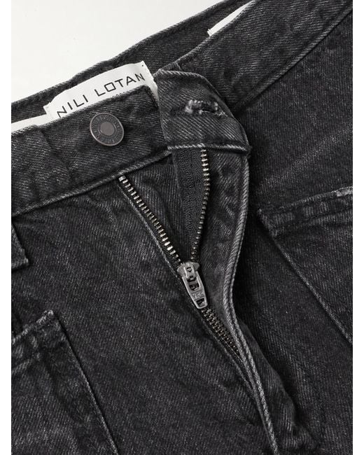 Nili Lotan Blue Shon Mid-Rise Barrel-Leg Jeans