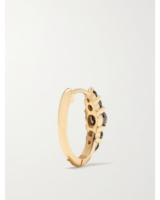 Ileana Makri Black Rivulet Medium 18-Karat Diamond Hoop Earrings