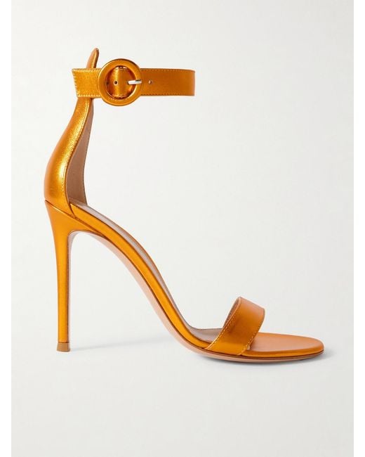 Gianvito Rossi Portofino 105 Metallic Leather Sandals