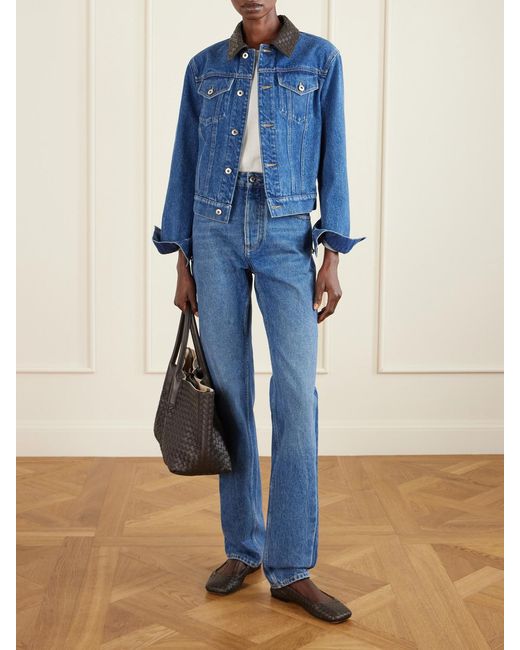 Bottega Veneta Blue High-Rise Slim-Leg Jeans