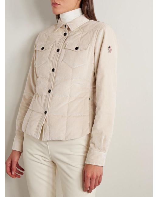 Moncler Natural Nangy Quilted Cotton And Modal-Blend Corduroy Down Jacket