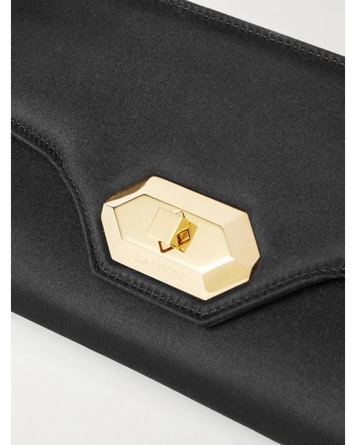 Lanvin Black Invitation Small Satin Clutch