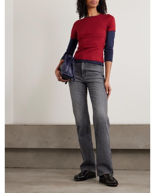 Flore Flore Red Car Ribbed Organic Cotton-Jersey T-Shirt