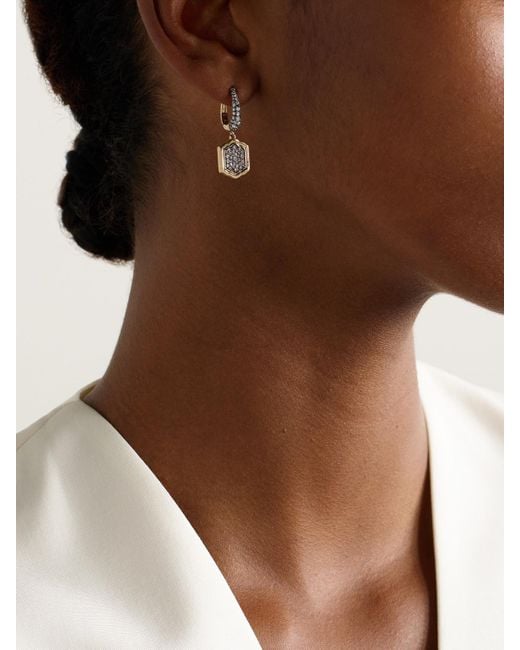 Lucy Delius Natural Athena's Mirror Rhodium-Plated 14-Karat Recycled Diamond Earrings