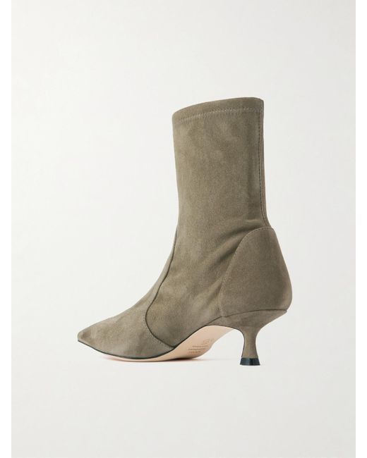 Stuart Weitzman Brown Naomi Ankle Boots Aus Veloursleder