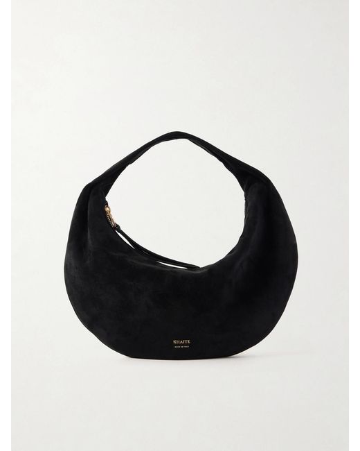 Khaite Black Olivia Mini Suede Shoulder Bag