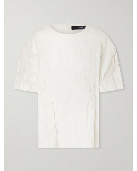 Proenza Schouler White Hansly Crinkled-Twill T-Shirt