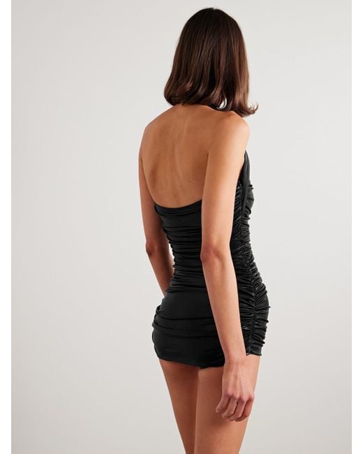 Norma Kamali Black Bill Mio Neckholder-Badeanzug
