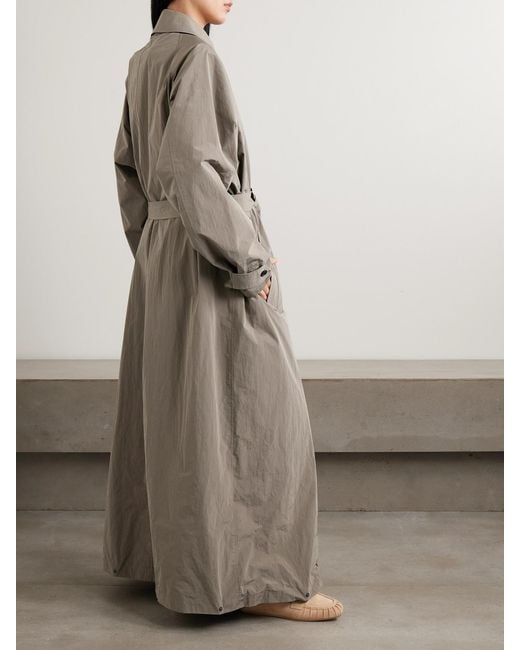 Ssstein Natural Layered Crinkled-Shell Trench Coat