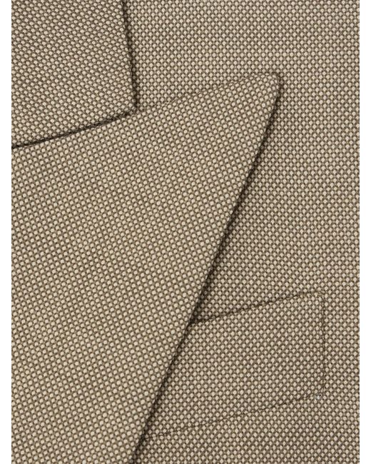 Saint Laurent Natural Double-Breasted Wool Suit Jacket