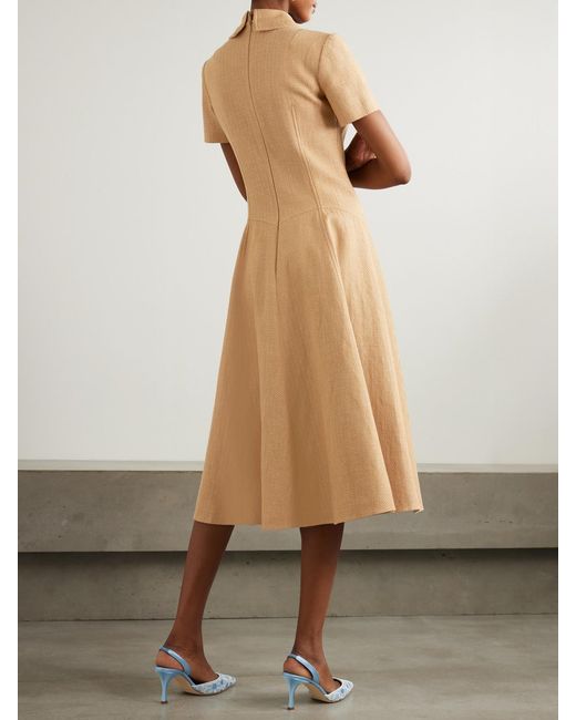 Emilia Wickstead Natural Jody Paneled Cotton-Blend Jacquard Shirt Dress