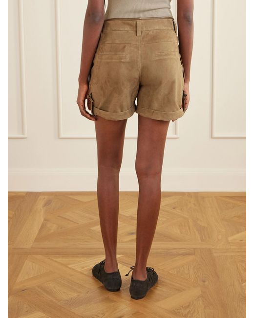 Isabel Marant Natural Marline Suede Cargo Shorts