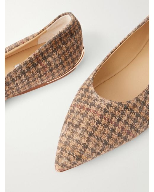 Gabriela Hearst Natural Fleur Printed Suede Flats