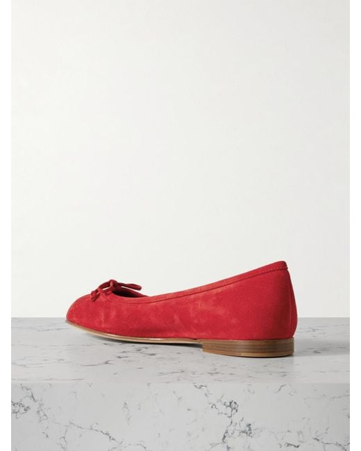 Ballerines En Daim À Nœuds Veralli Manolo Blahnik en coloris Red