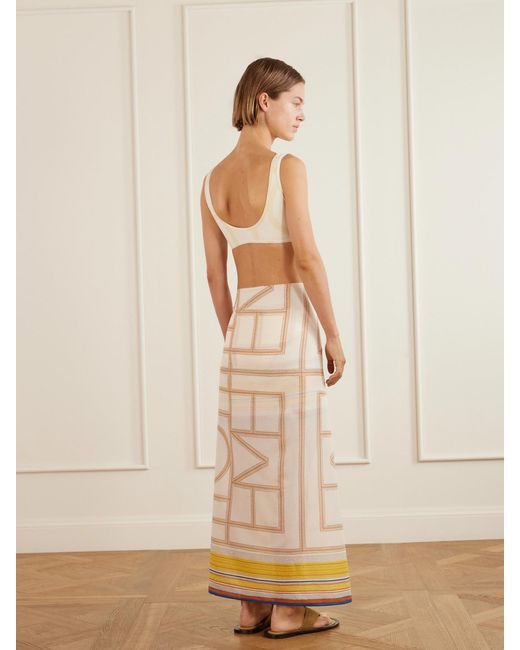 Totême Metallic Printed Cotton And Lyocell-Blend Scarf