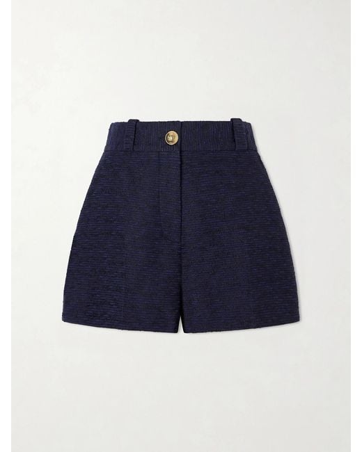 Blazé Milano Blue Esense Teke Cotton-Blend Tweed Shorts