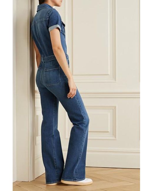 denim jumpsuit bardot