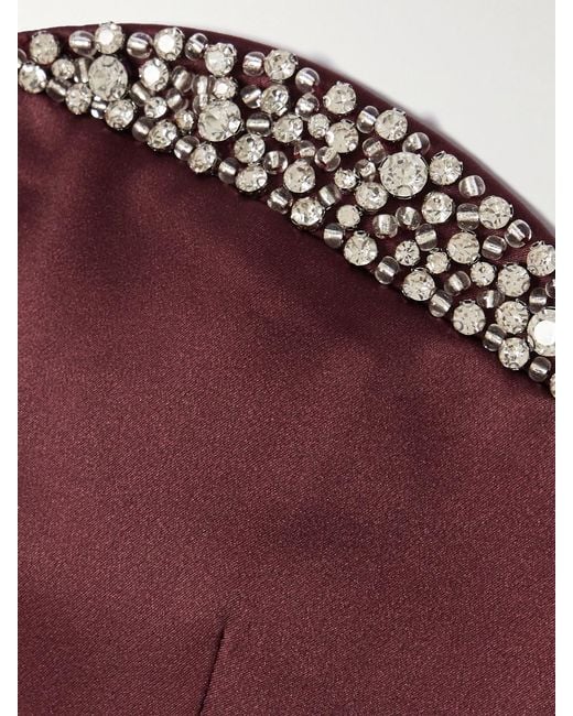 The New Arrivals Ilkyaz Ozel Purple Noélie Strapless Crystal-Embellished Satin Mini Dress