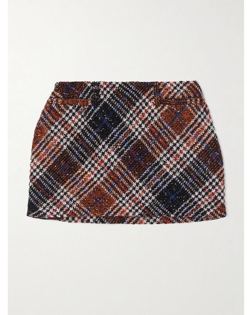 Missoni Multicolor Caperdoni Checked Tweed Mini Skirt