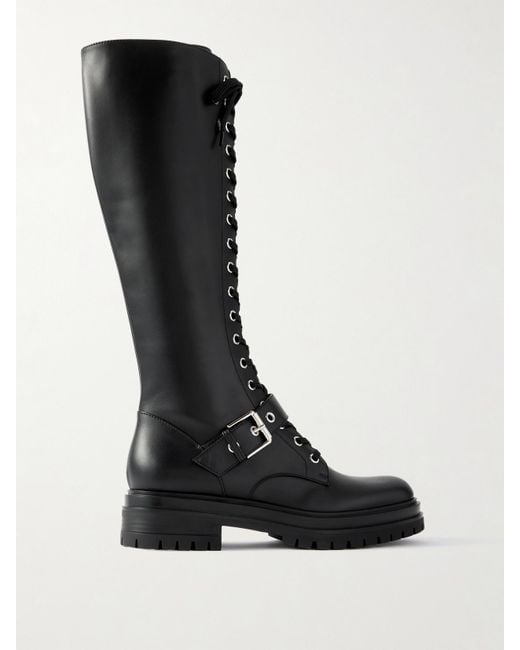 Gianvito Rossi Black Leather Knee Boots