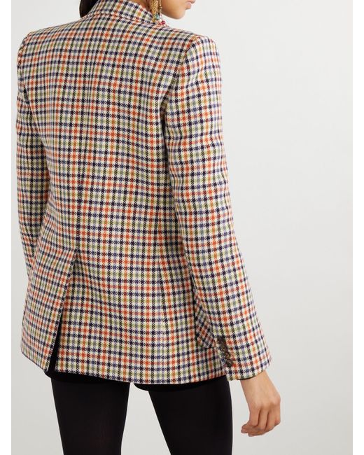 Chloé Gray Checked Wool-Blend Blazer
