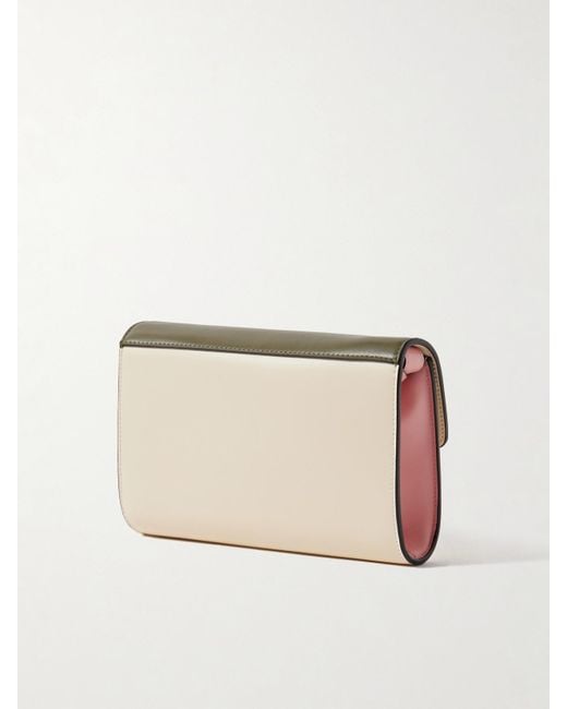 Marni Natural Trunkaroo Embellished Color-Block Leather Shoulder Bag