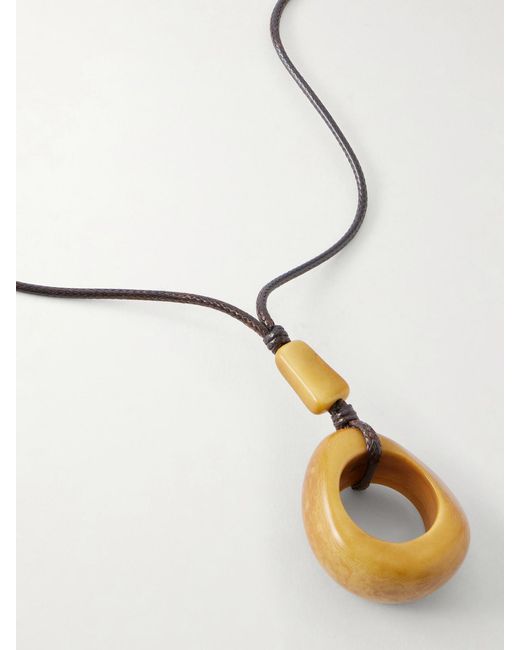 Hunting Season Natural The Circle Pendant Beaded Tagua And Leather Necklace