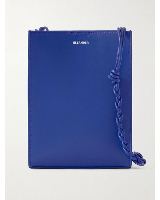 Jil Sander Blue Tangle Leather Shoulder Bag