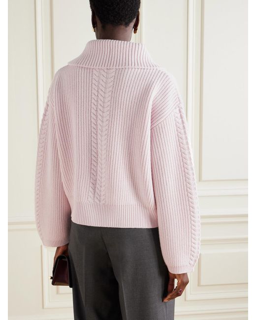 Sa Su Phi Pink Cable-Knit Wool And Cashmere-Blend Cardigan