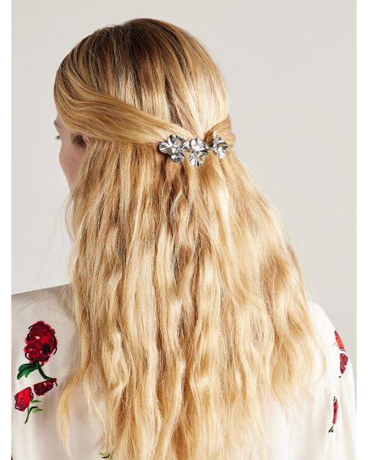 Jennifer Behr Metallic Pansy-Plated Hair Clip